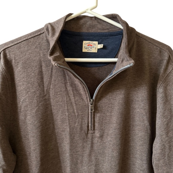 FAHERTY SUFFOLK 1/4 ZIP PULLOVER SWEATER COTTON MODAL PREPPY BUSINESS CASUAL M - Picture 4 of 13